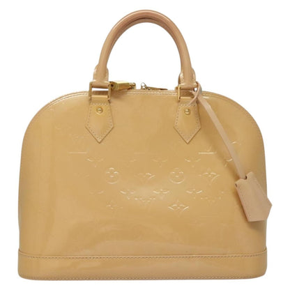Louis Vuitton Alma Handbag Monogram Vernis, BEIGE, PATENT_LEATHER, Handbag