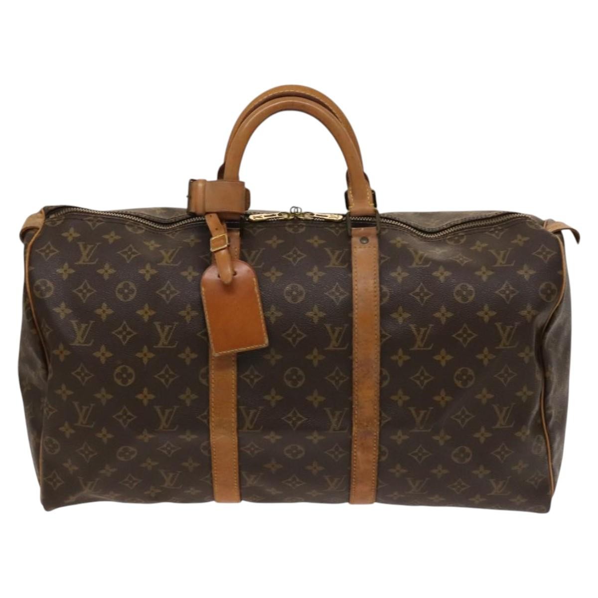 Louis Vuitton Keepall Bag Monogram Canvas, BROWN, CANVAS, Travel bag