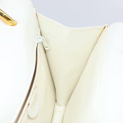 Celine Gancini Handbag Leather, WHITE, LEATHER, Handbag