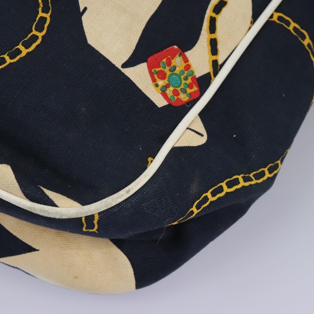 Chanel Miss Mademoiselle Shoulderbag Canvas, NAVY, CANVAS, Shoulder bag