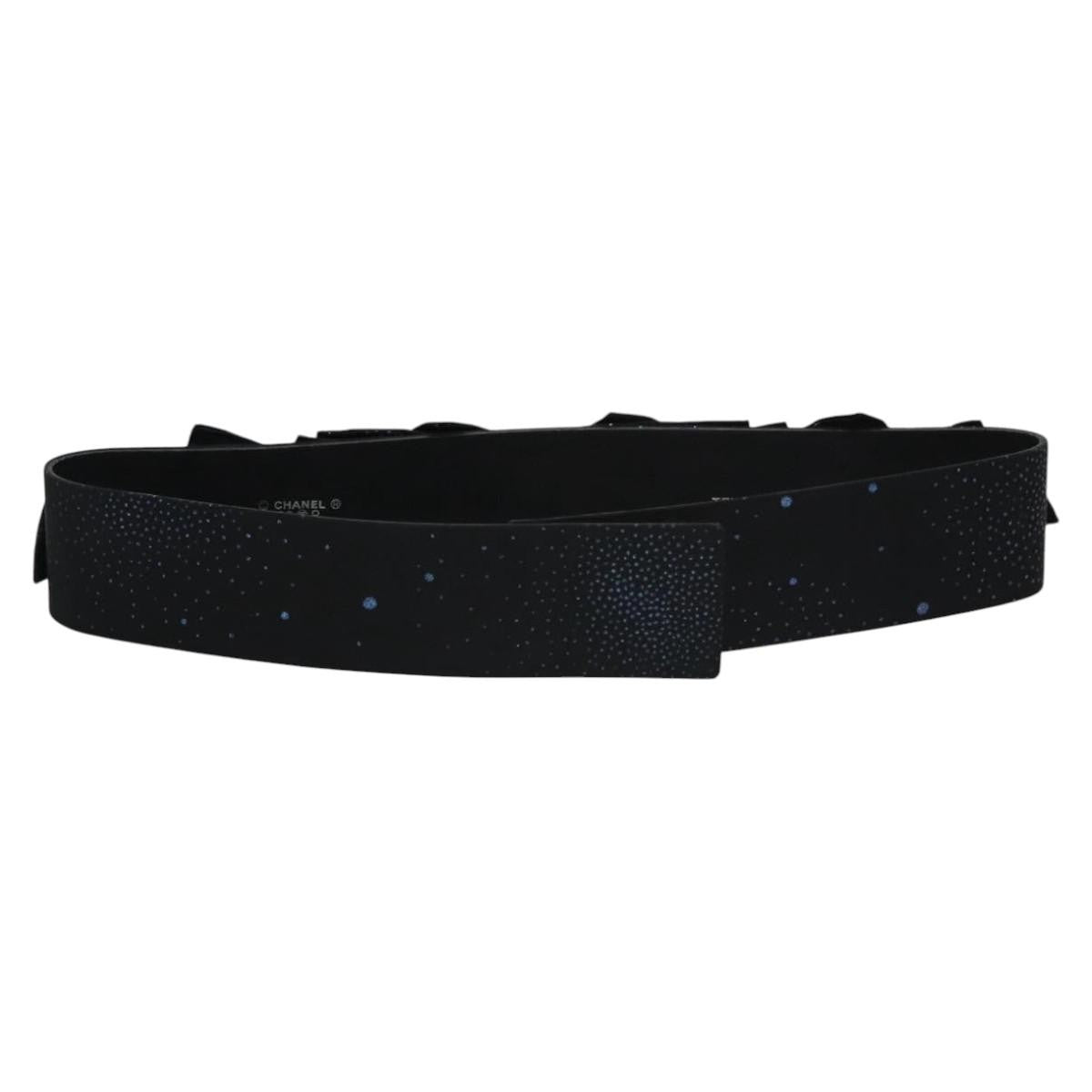 Chanel Vintage bow belt Leather, BLACK, LEATHER, Belts