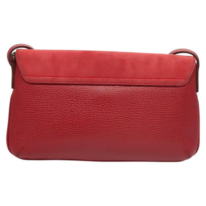 Loewe Anagram Shoulder Bag Leather, RED, SUEDE, Shoulder bag