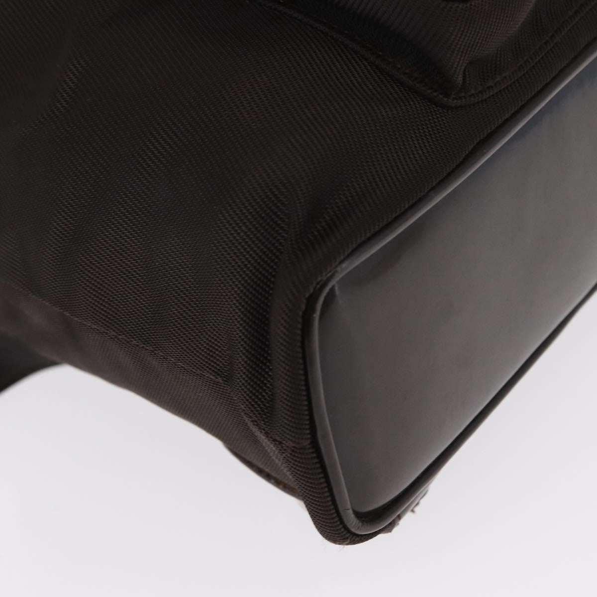 Gucci Vintage Bamboo Backpack Nylon and Patent Leather, BLACK, NYLON, Backpack