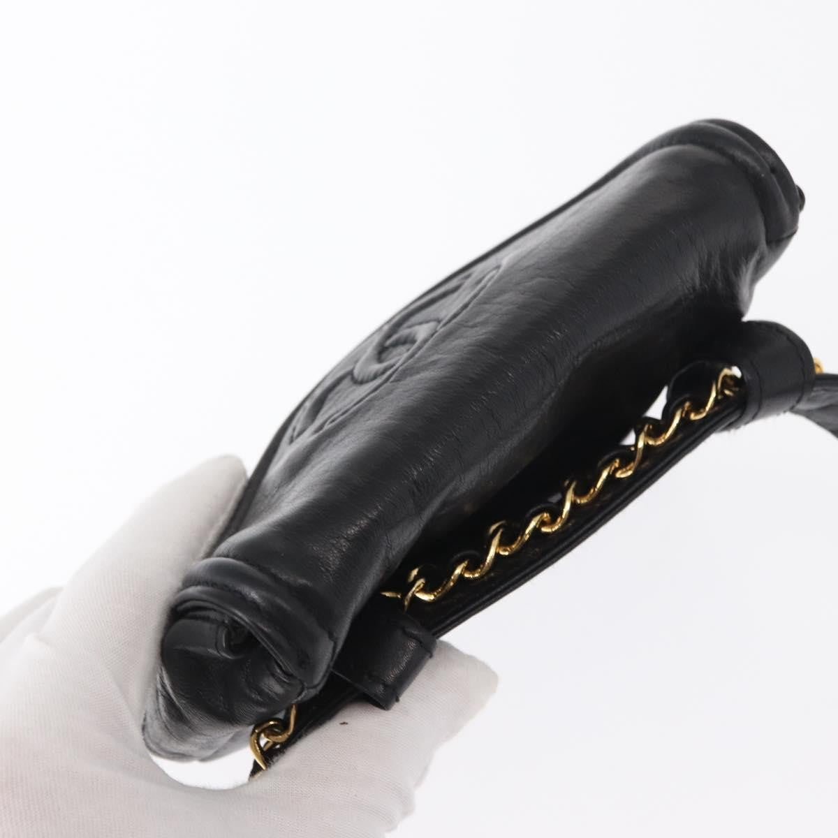 Chanel Chain Envelope Belt Bag Quilted Calfskin, BLACK, LEATHER, Clutche & pouche