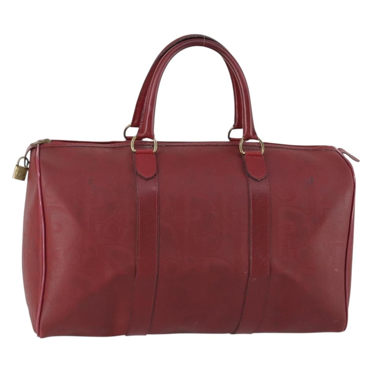 Christian Dior Vintage Trotter Duffle Bag Diorissimo Canvas, RED, PVC, Travel bag