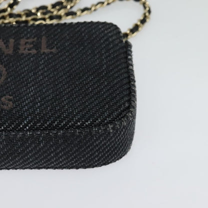 Chanel Deauville Chain wallet Raffia, NAVY, WICKER, Wallets