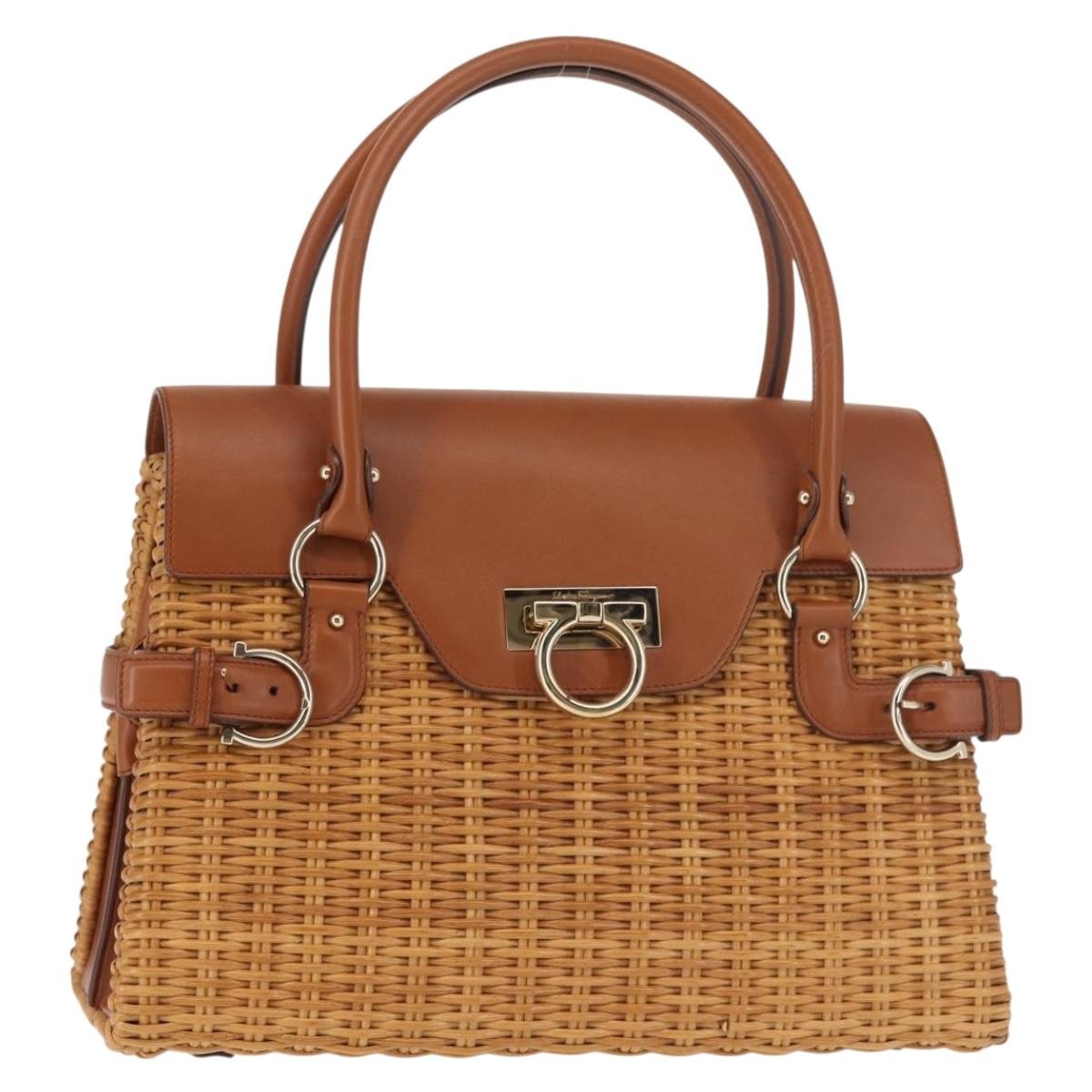 Salvatore Ferragamo Gancini mini handbag Wood, BEIGE, WOOD, Handbag