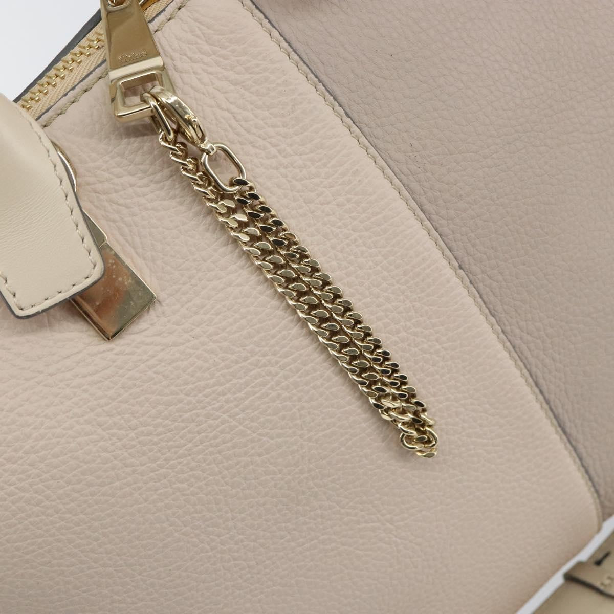 Chloe Bicolor Baylee Satchel Leather, GRAY, LEATHER, Tote bag