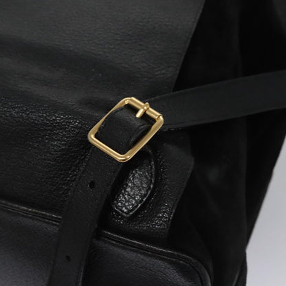 Gucci Vintage Bamboo Backpack Leather, BLACK, SUEDE, Backpack