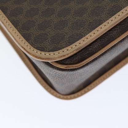 Celine Macadam Shoulder Bag PVC Leather, BROWN, CANVAS, Shoulder bag