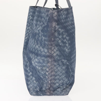 Bottega Veneta Intrecciolusion Tote Printed Nylon, BLUE, NYLON, Tote bag