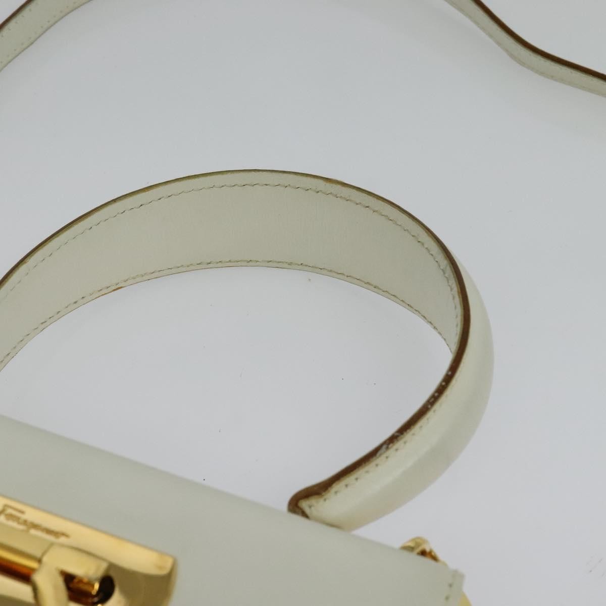 Salvatore Ferragamo Gancini Convertible Top Handle Bag Leather, WHITE, LEATHER, Handbag