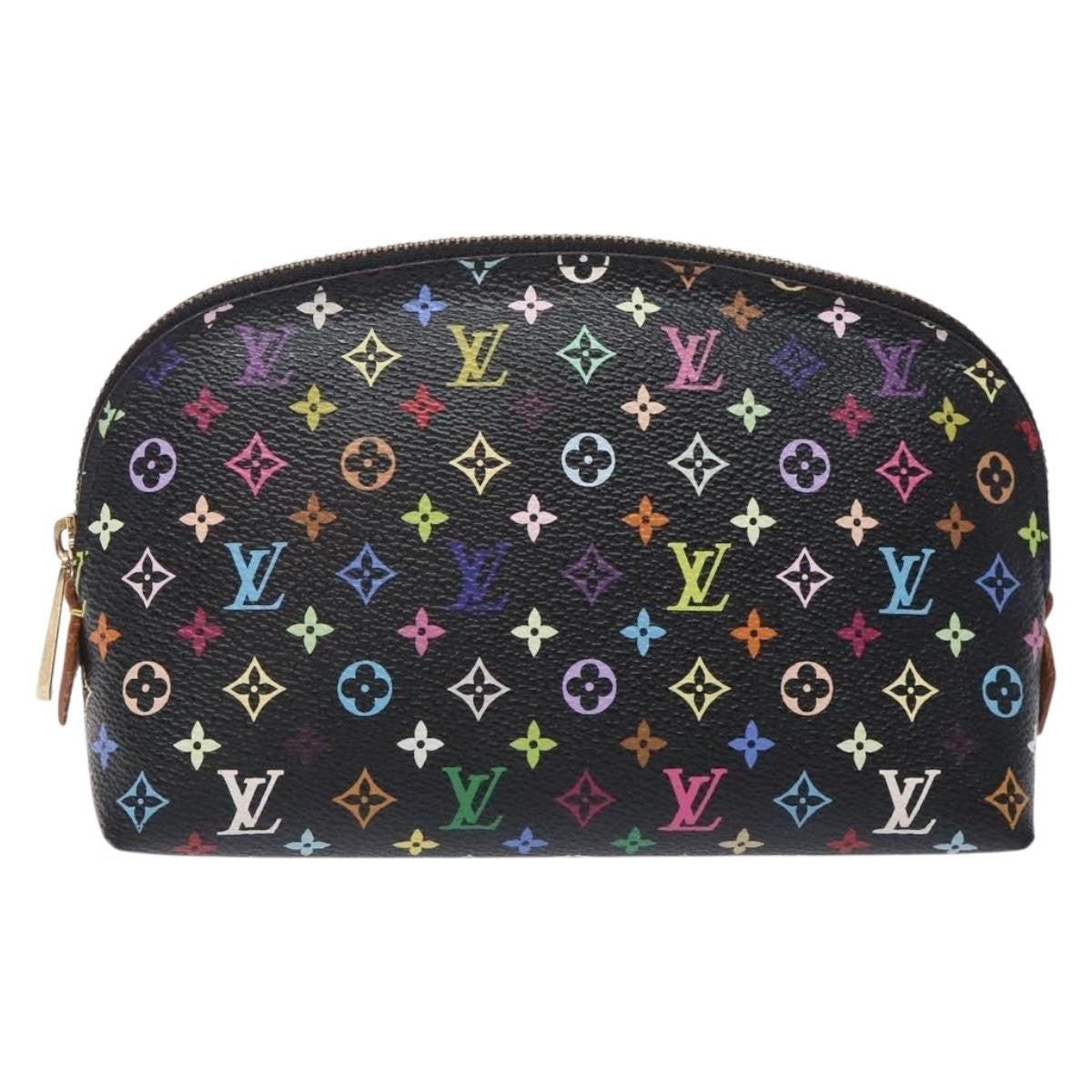 Louis Vuitton Cosmetic Pouch Monogram Multicolor, BLACK, CANVAS, Clutche & pouche