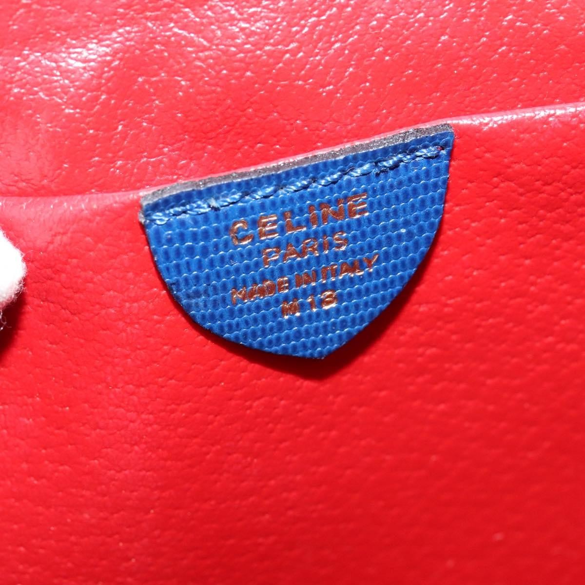 Celine Vintage Circle Logo Crossbody Bag Leather, BLUE, LEATHER, Crossbody bag