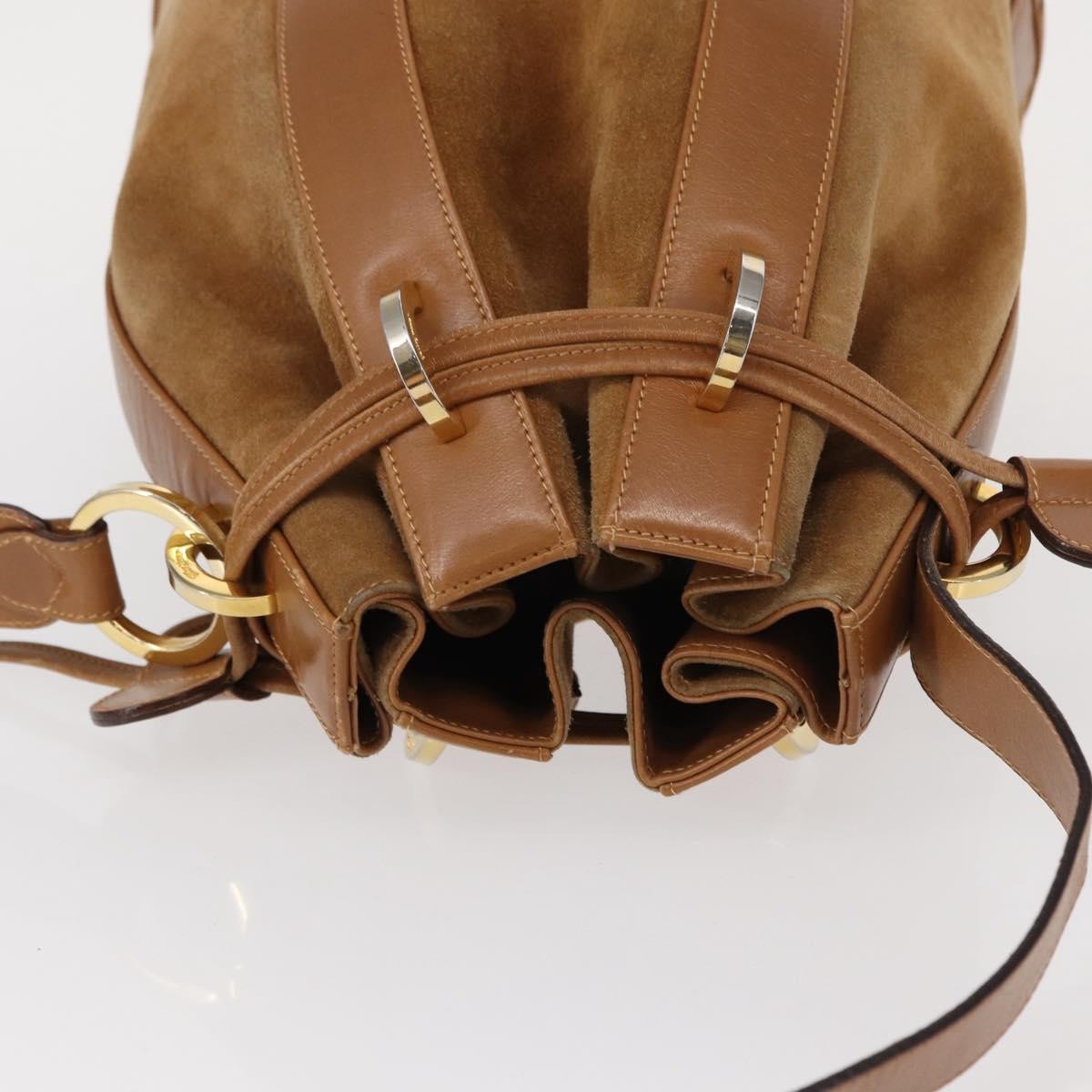 Salvatore Ferragamo Vintage Shoulder Bag Leather, BEIGE, SUEDE, Shoulder bag