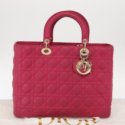 Christian Dior Lady Dior Bag Cannage Quilt Lambskin, PINK, LEATHER, Handbag