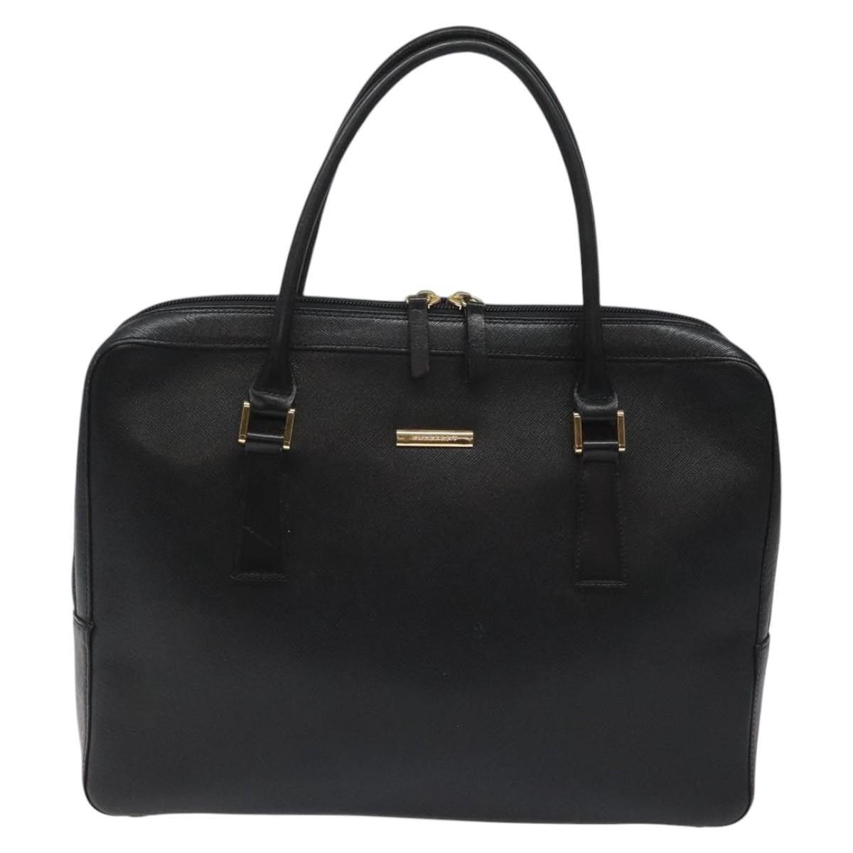 Burberry Vintage Handbag Leather, BLACK, LEATHER, Handbag