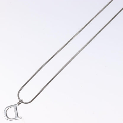 Christian Dior D logo Pendant Necklace Metal, SILVER, METAL, Necklace