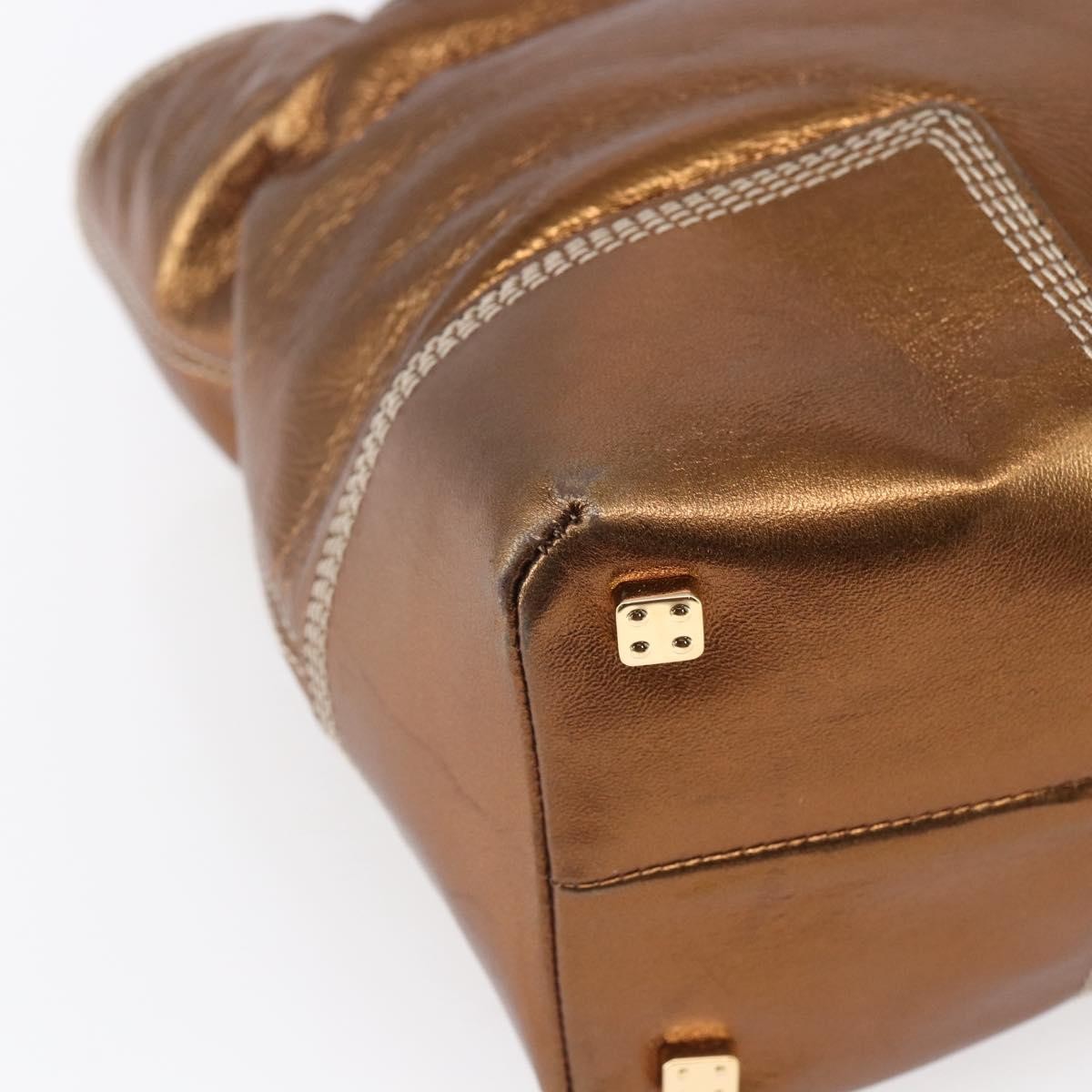 Loewe Vintage Anagram Tote Leather, METALLIC, LEATHER, Tote bag