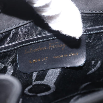 Salvatore Ferragamo Gancini Backpack Suede, BLACK, SUEDE, Backpack