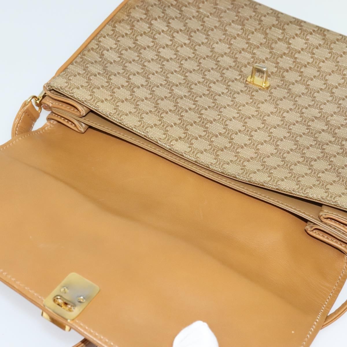 Celine Macadam Shoulder Bag PVC Leather, BEIGE, CANVAS, Shoulder bag