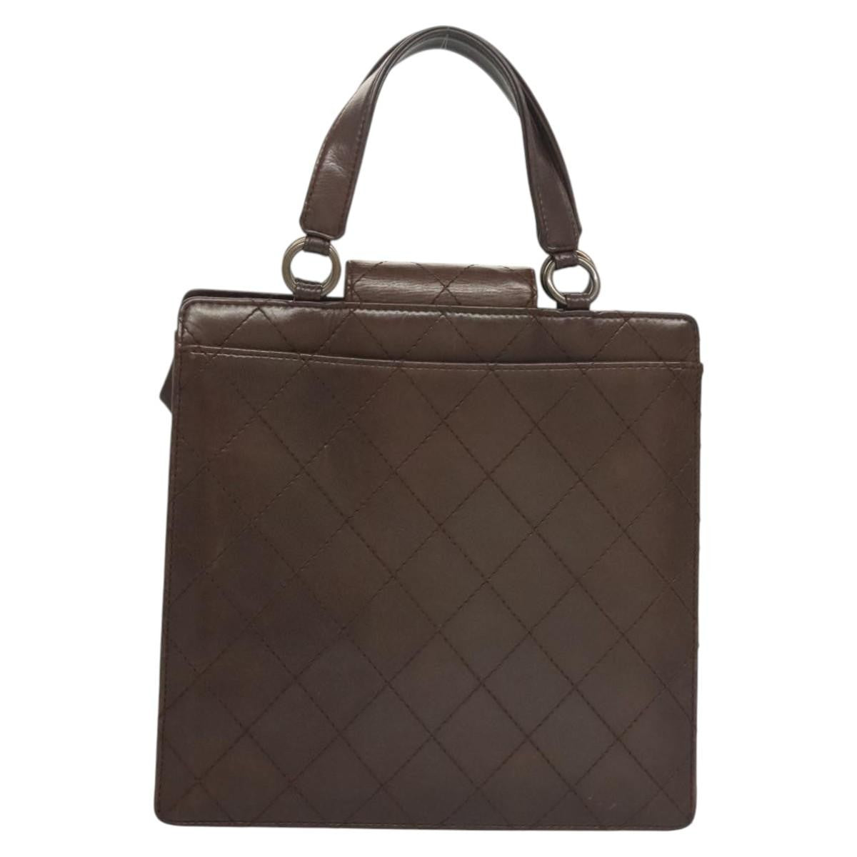 Chanel CC Flap Tote Quilted Calfskin, BROWN, LEATHER, Tote bag