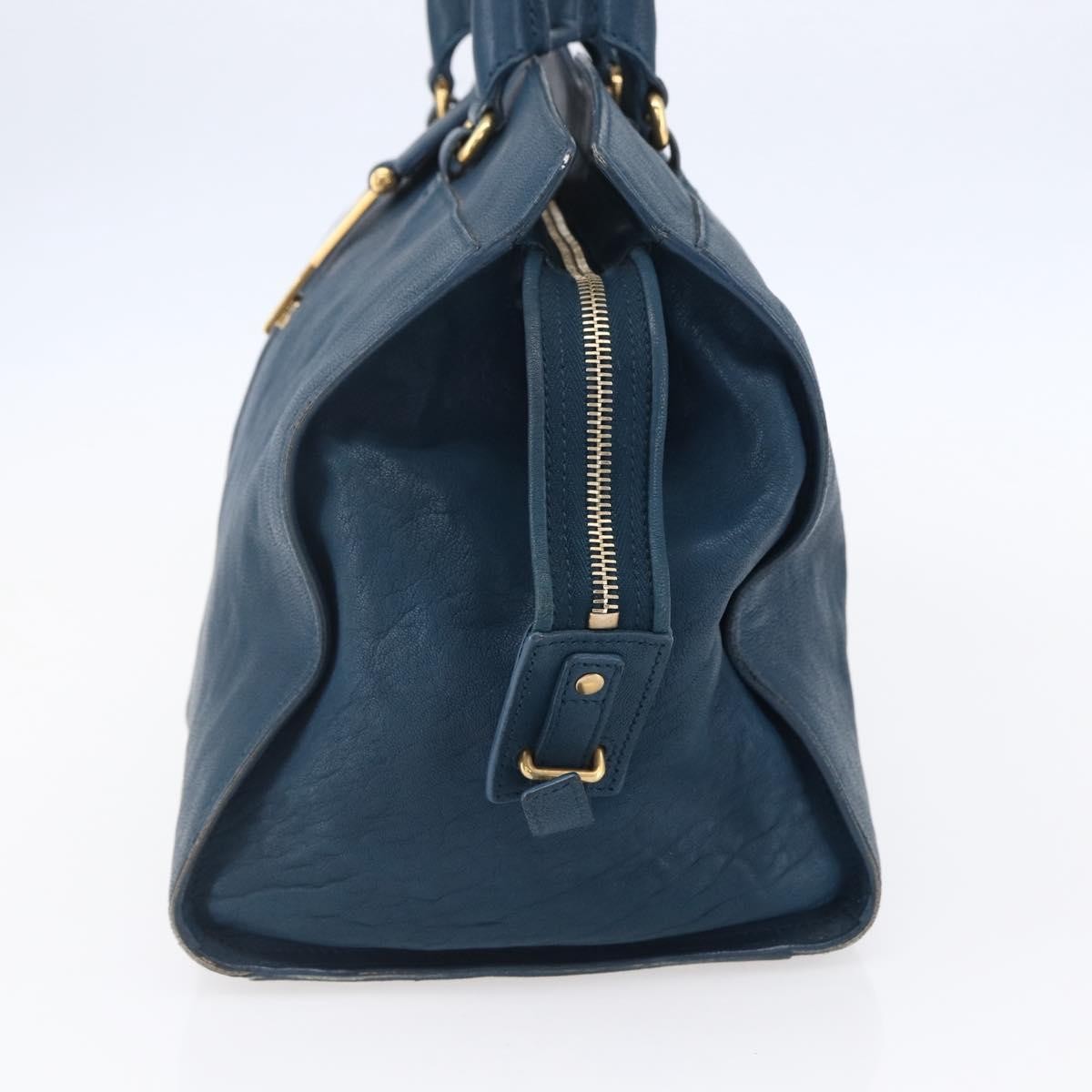 Saint Laurent Chyc Cabas Tote Leather, BLUE, LEATHER, Tote bag