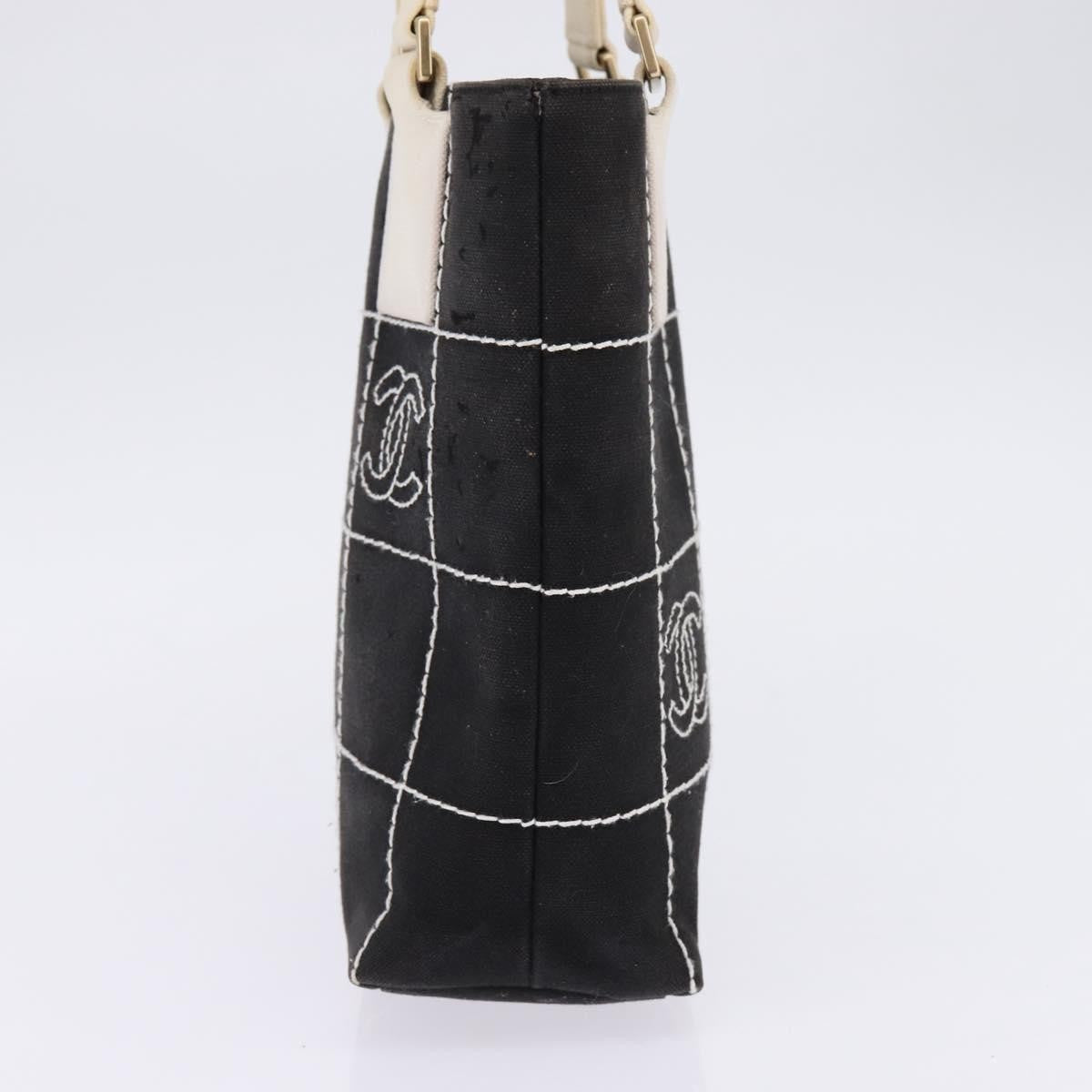 Chanel Chocolate Bar CC Logo Tote Canvas, BLACK, CANVAS, Tote bag