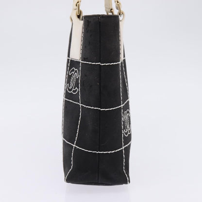 Chanel Chocolate Bar CC Logo Tote Canvas, BLACK, CANVAS, Tote bag