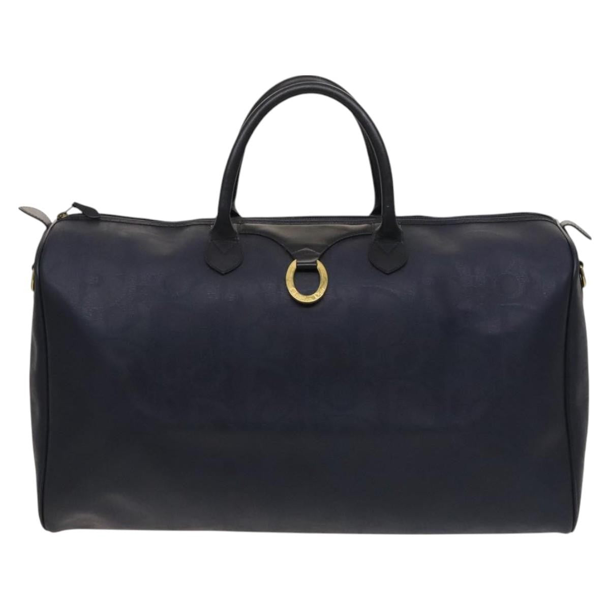 Christian Dior Vintage Trotter Boston Bag Canvas, NAVY, CANVAS, Travel bag