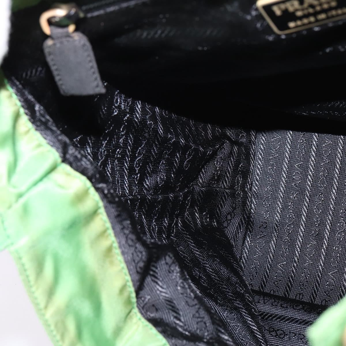 Prada Metal Handles Tote Tessuto, GREEN, NYLON, Tote bag