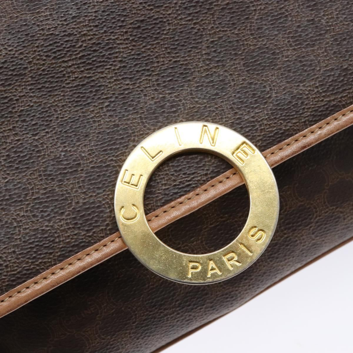 Celine Vintage Macadam Shoulder Bag Canvas, BROWN, CANVAS, Shoulder bag