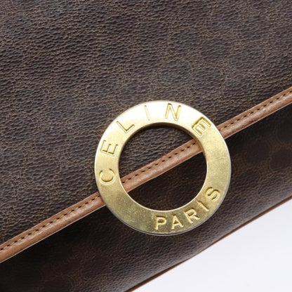 Celine Vintage Macadam Shoulder Bag Canvas, BROWN, CANVAS, Shoulder bag