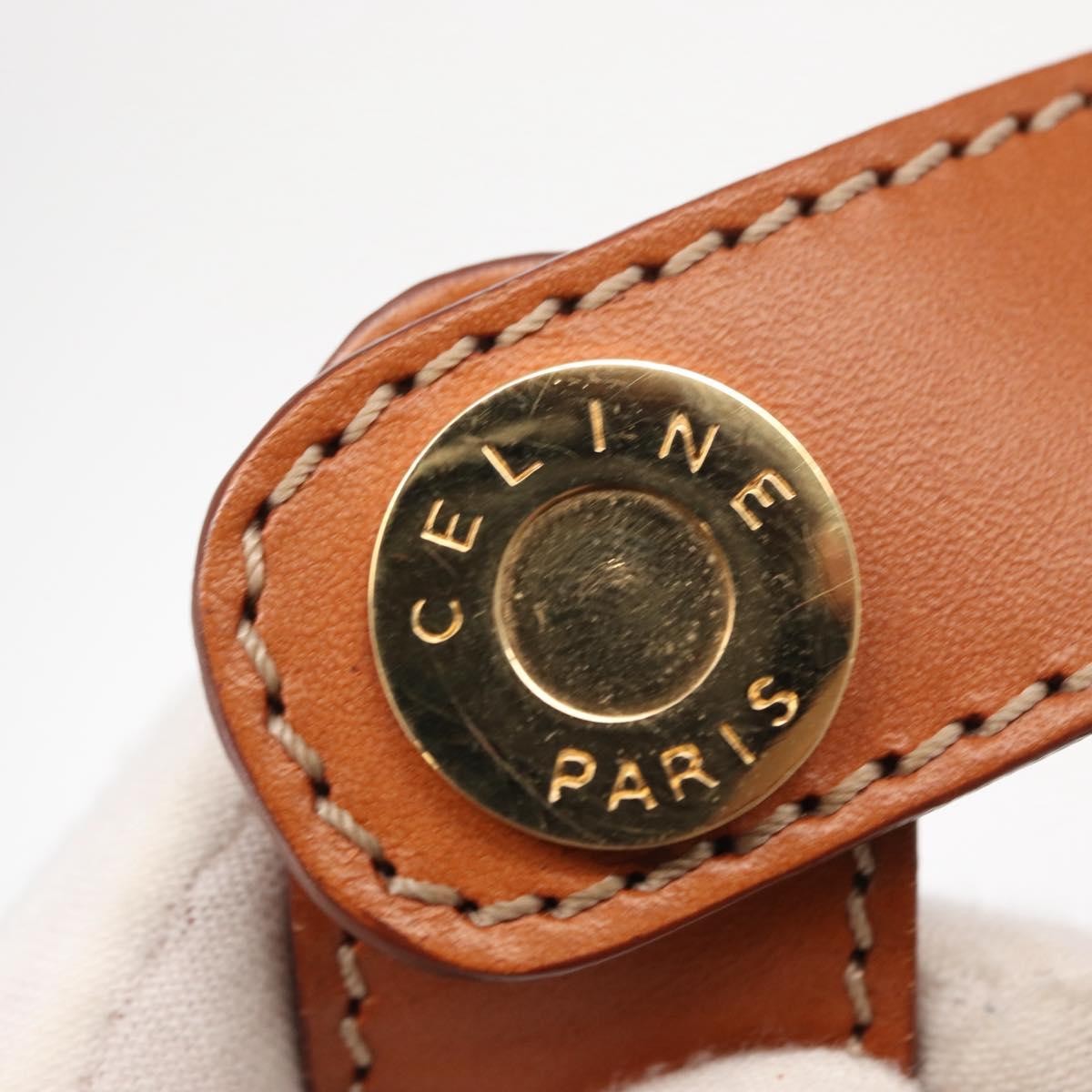 Celine Vintage Macadam Handbag Canvas, BROWN, CANVAS, Handbag