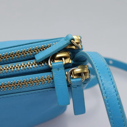 Celine Trio Crossbody Bag Leather, BLUE, LEATHER, Crossbody bag