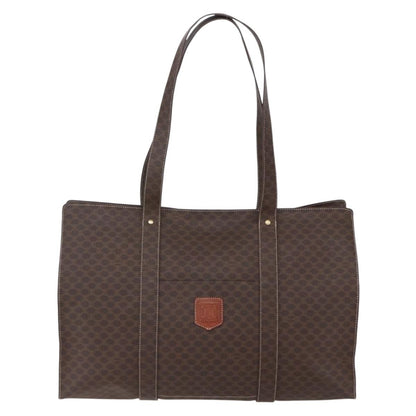 Celine Vintage Macadam Tote bag Canvas and Leather, BROWN, CANVAS, Tote bag