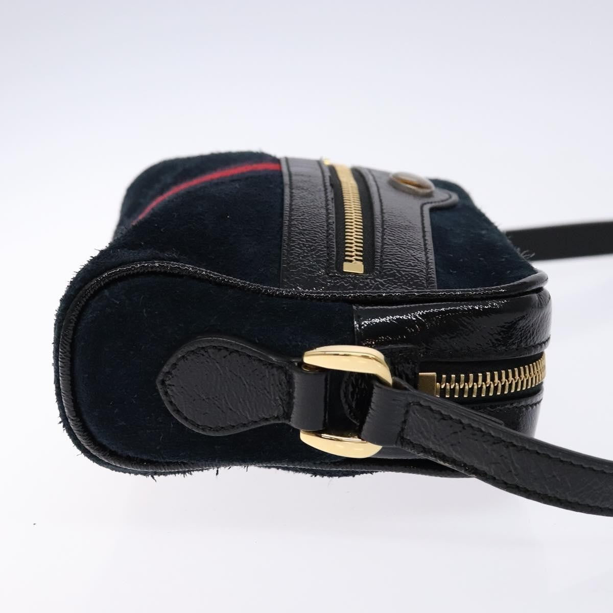 Gucci Ophidia Shoulder Bag Suede, NAVY, SUEDE, Shoulder bag