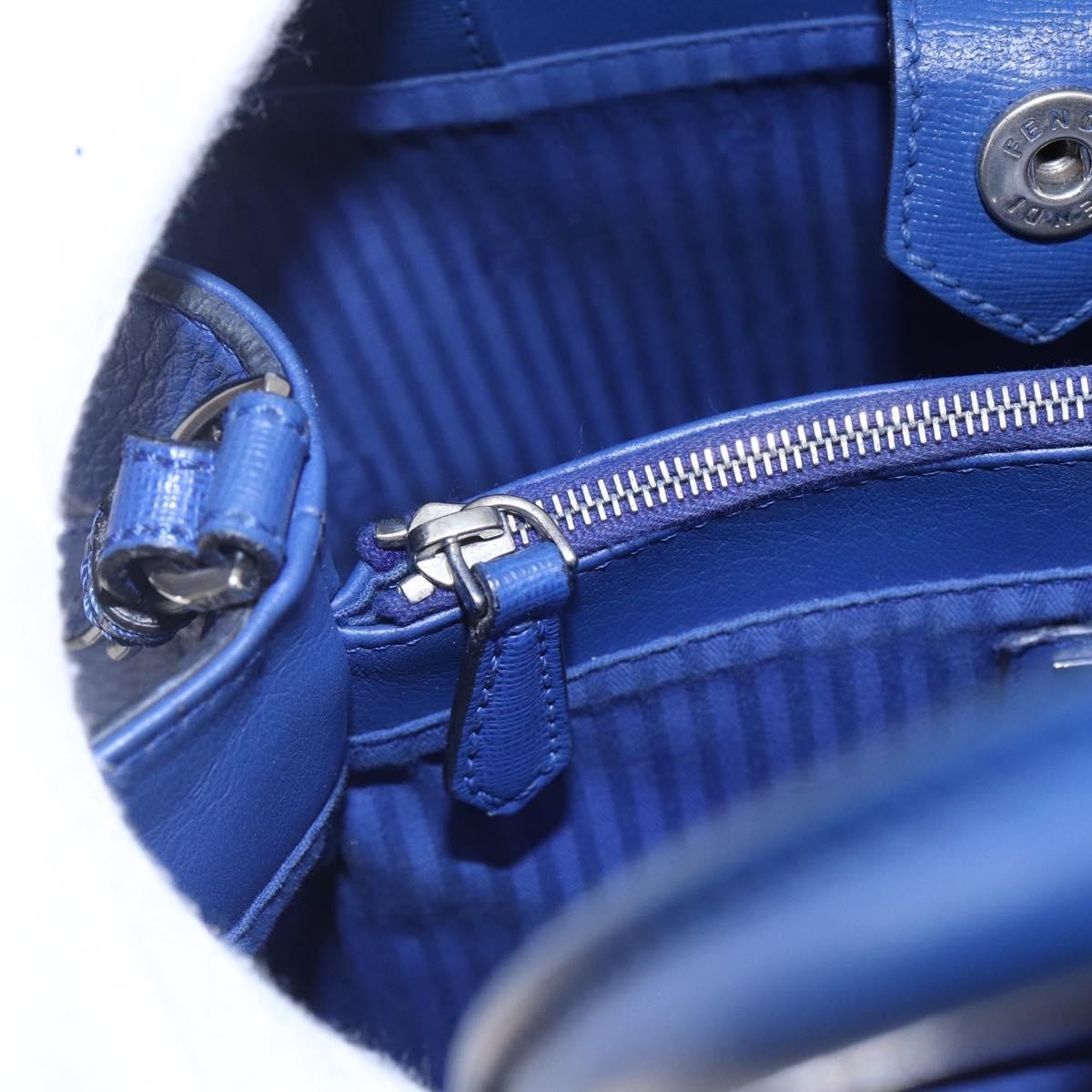 Fendi 2Jours Bag Leather, BLUE, LEATHER, Handbag