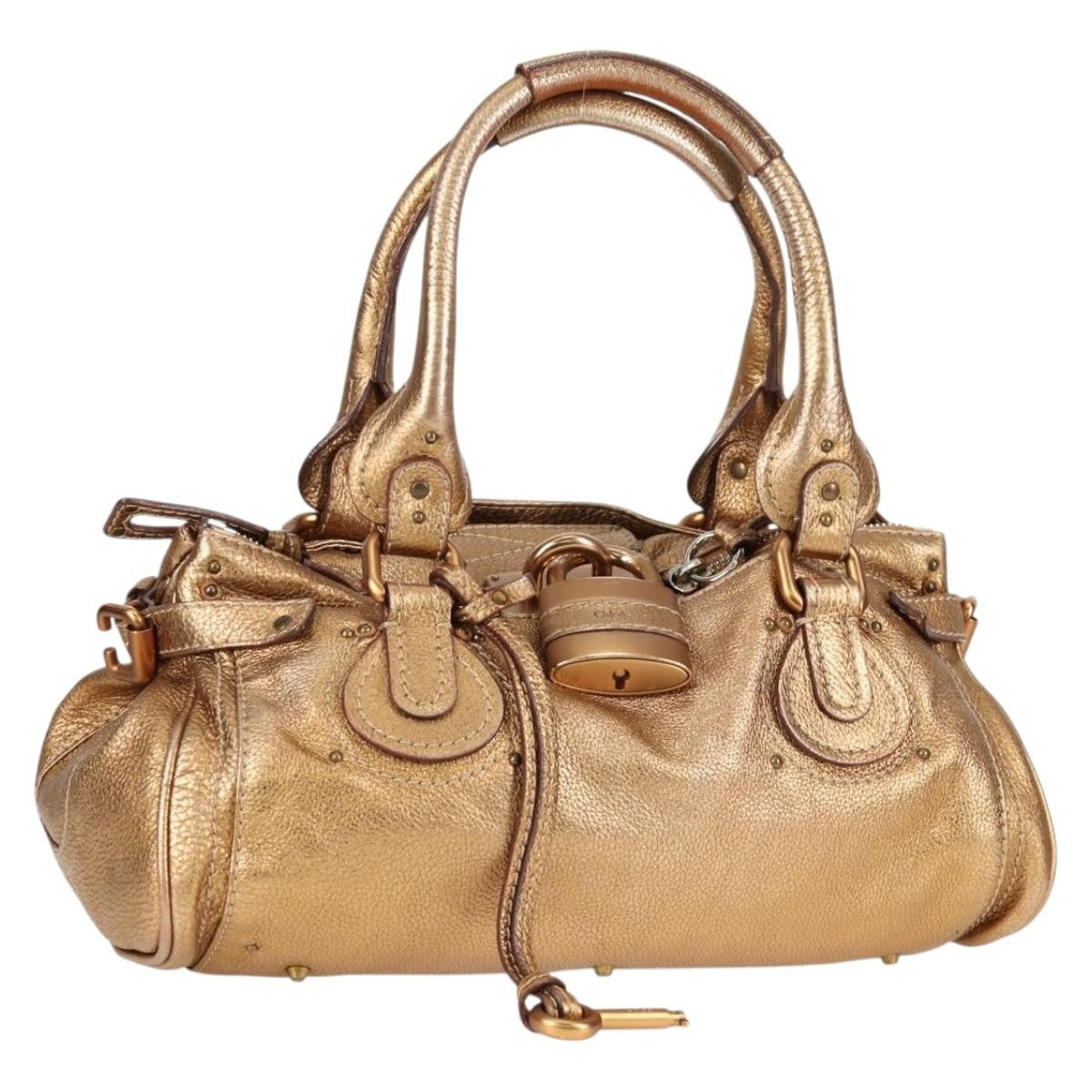 Chloe Paddington Lock Satchel Leather, SILVER, LEATHER, Handbag