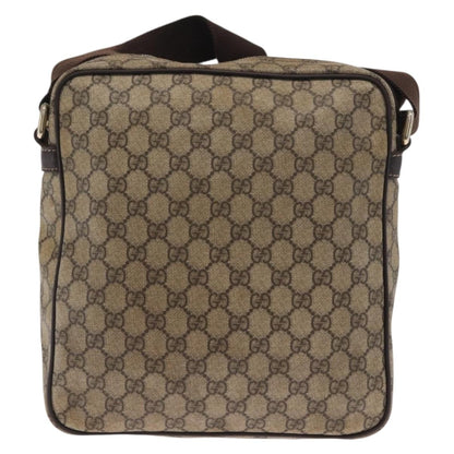 Gucci Front Zip Messenger GG Coated Canvas, BEIGE, CANVAS, Shoulder bag