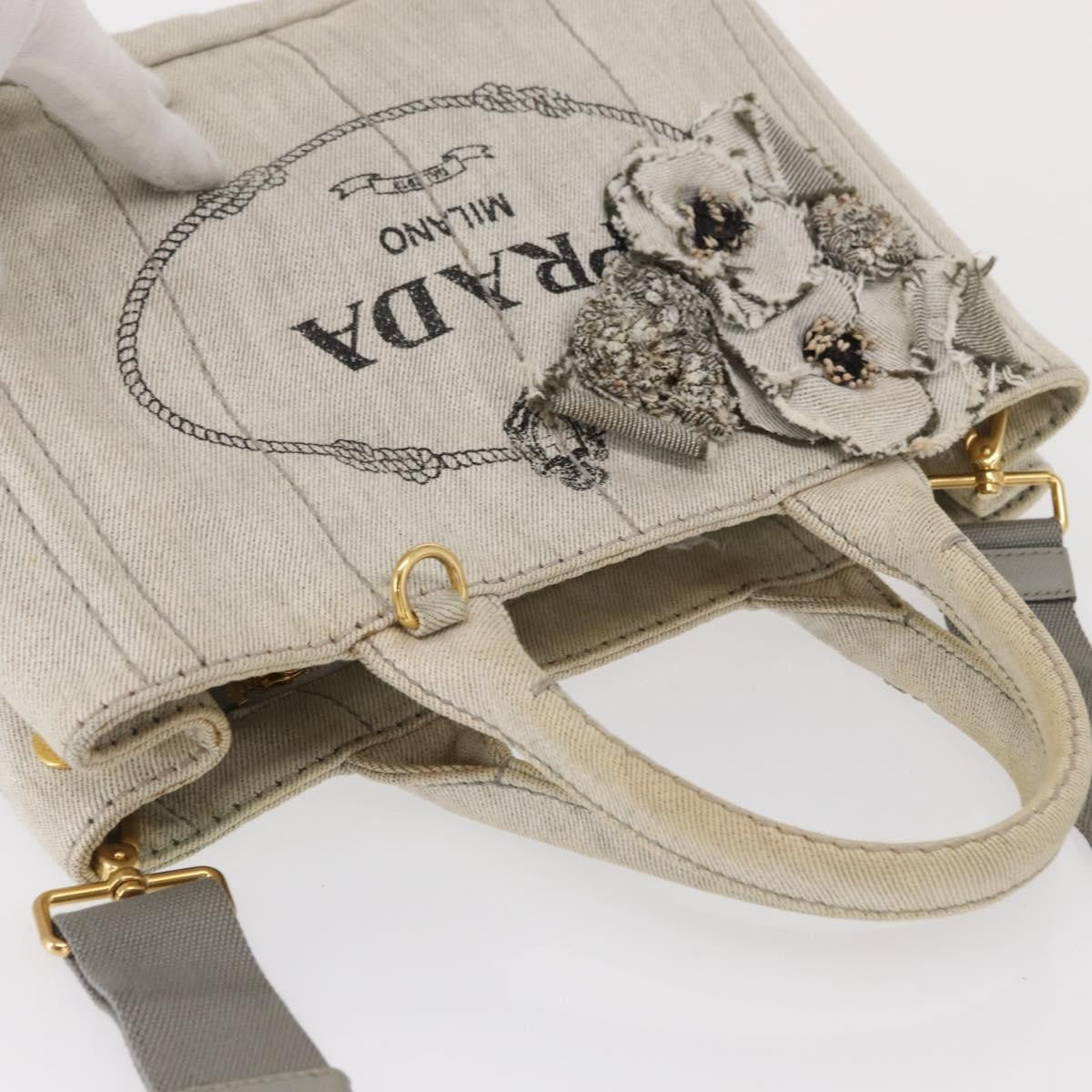 Prada Canapa Convertible Tote Canvas, GRAY, CANVAS, Tote bag