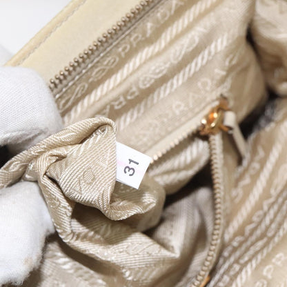 Prada Vintage Zip Handbag Tessuto, BEIGE, NYLON, Handbag