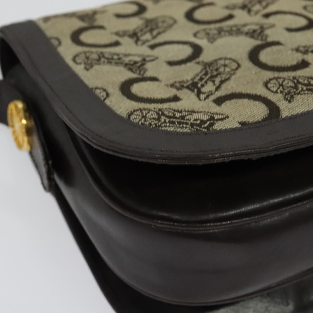 Celine C Sulky Shoulder bag Canvas and Leather, BEIGE, CANVAS, Shoulder bag