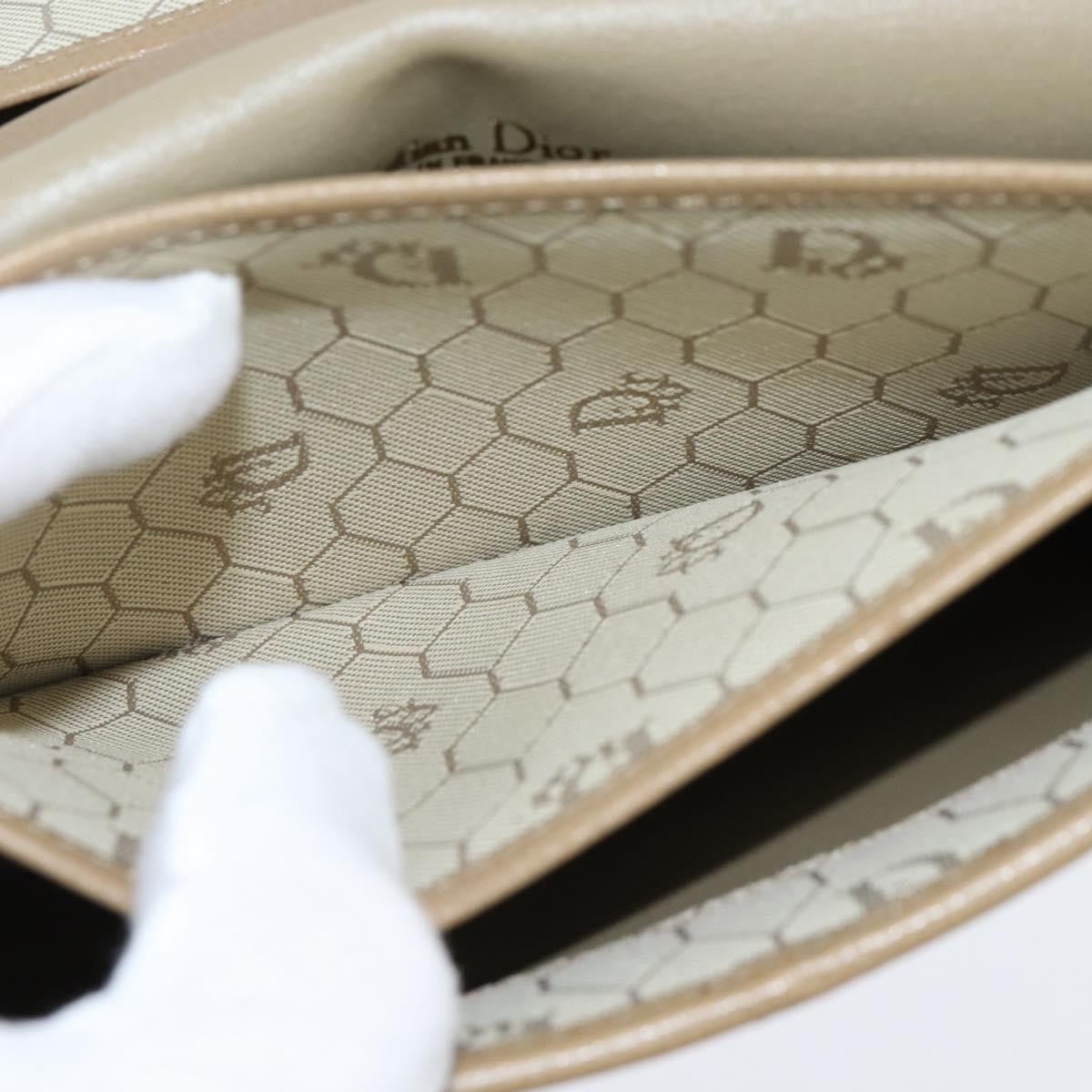 Christian Dior Vintage Chain Flap Shoulder Bag Leather, BEIGE, LEATHER, Shoulder bag