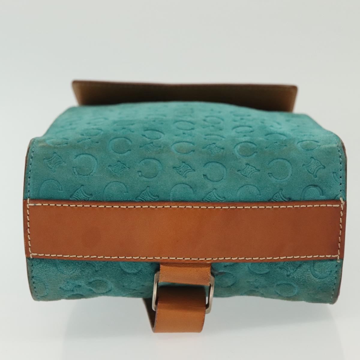 Celine Macadam Shoulder Bag Canvas, TURQUOISE, SUEDE, Shoulder bag