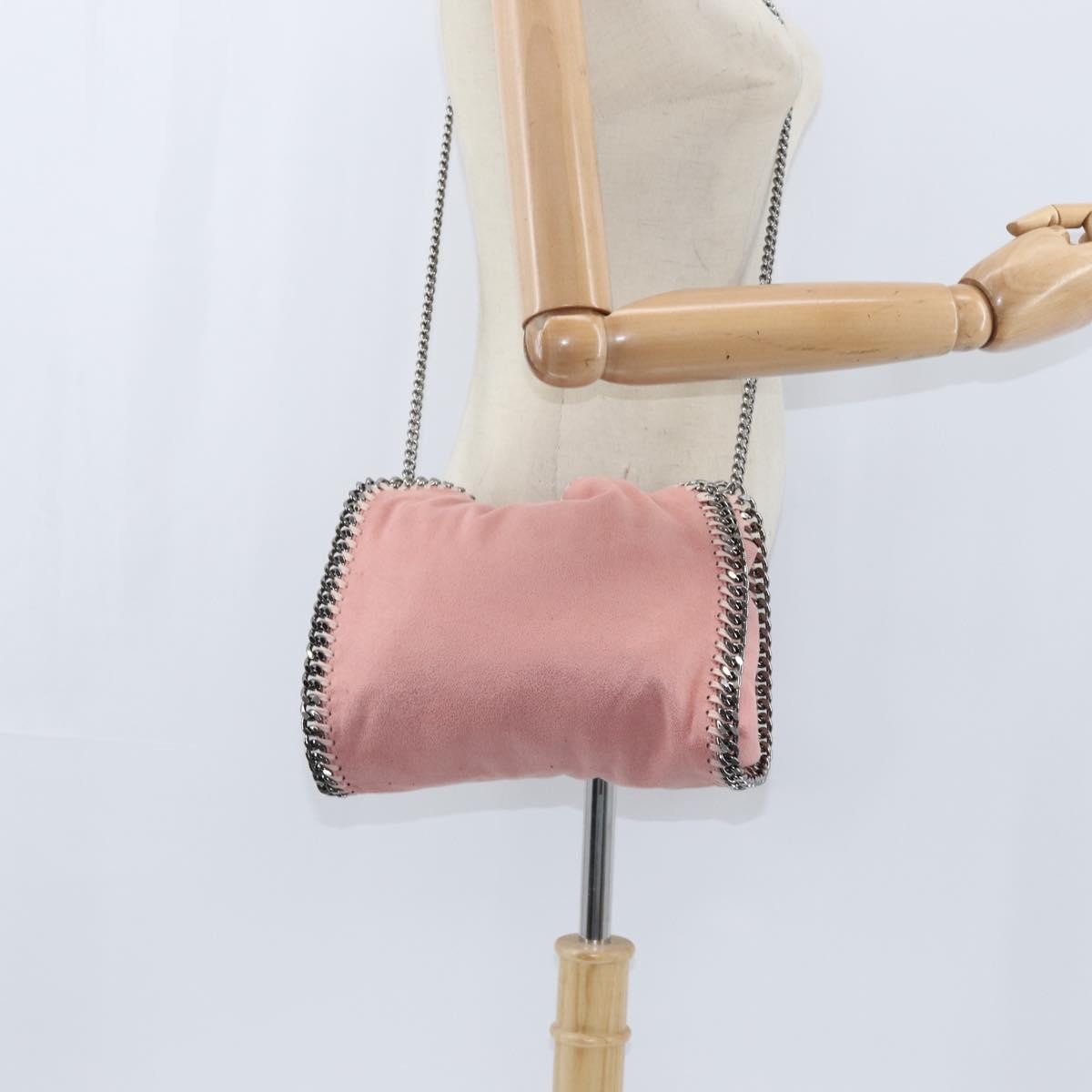 Stella McCartney Falabella Fold Over Crossbody Bag Shaggy Deer, PINK, POLYESTER, Shoulder bag