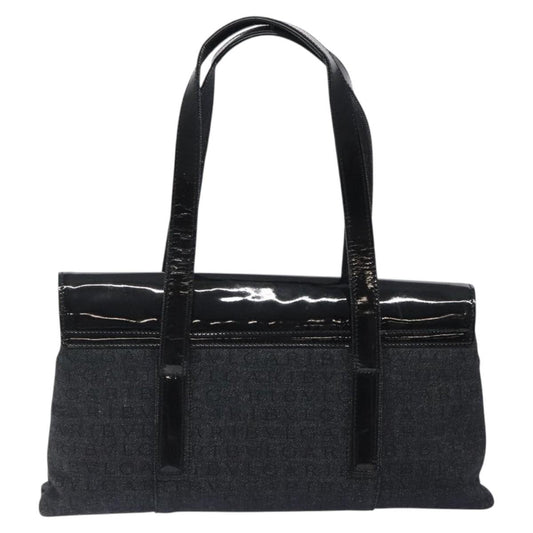 Bvlgari B.Zero1 Logomania Bag Canvas with Leather, BLACK, CANVAS, Shoulder bag