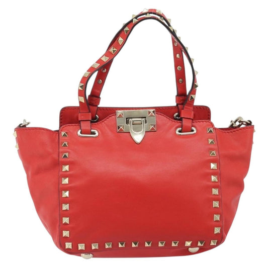 Valentino Garavani Rockstud Tote Soft Leather, RED, LEATHER, Tote bag
