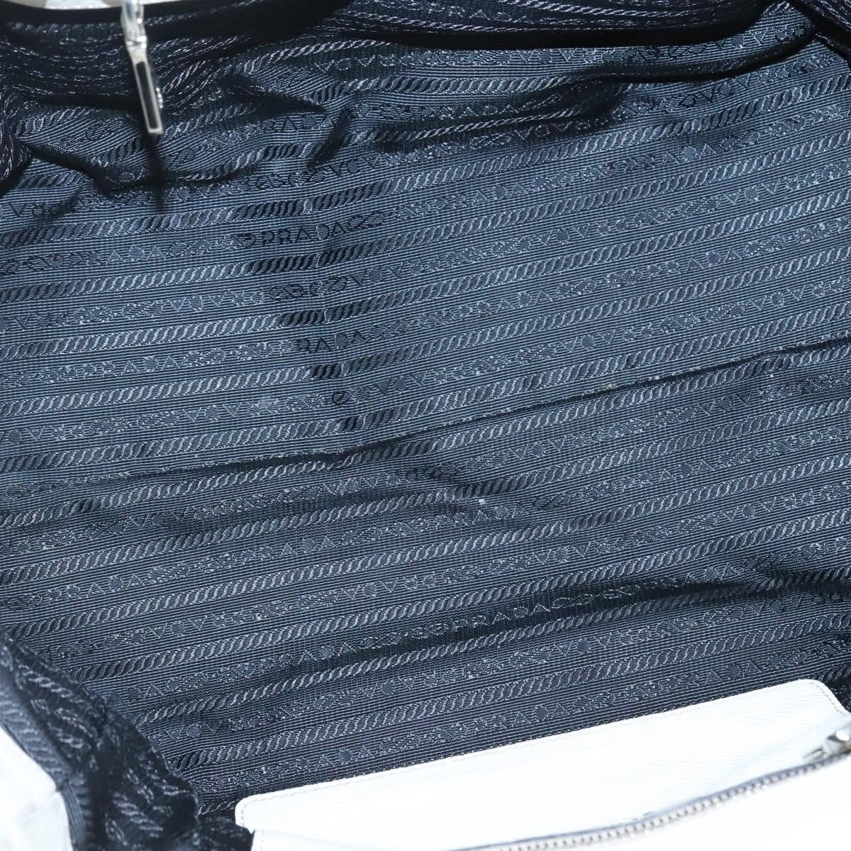 Prada Front Pocket Wing Convertible Tote Vitello Daino, WHITE, LEATHER, Tote bag