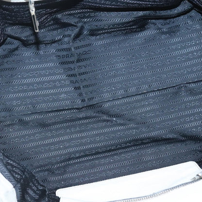 Prada Front Pocket Wing Convertible Tote Vitello Daino, WHITE, LEATHER, Tote bag